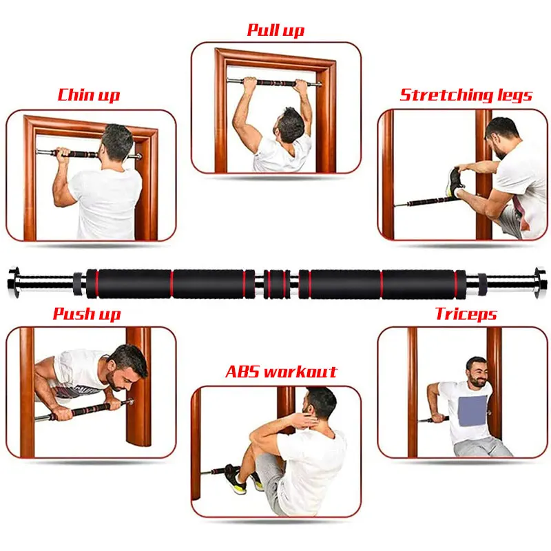 

NEW 200kg Adjustable Door Horizontal Bars Exercise Home Gym Steel Bar Workout Chin up Training Bar Pull up Bars Fitness Sport
