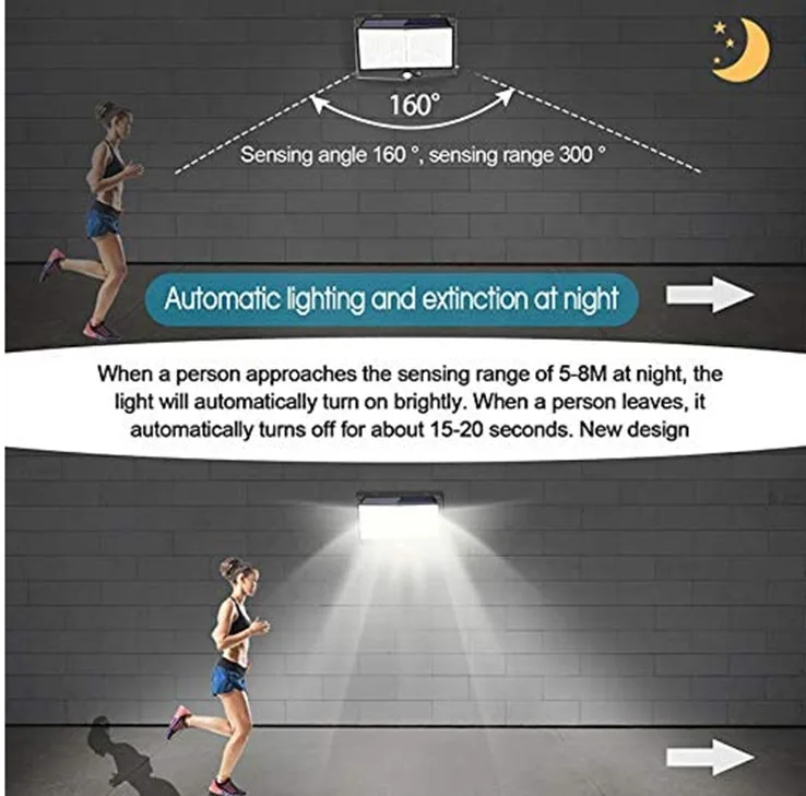 solar pir sensor de movimento à prova