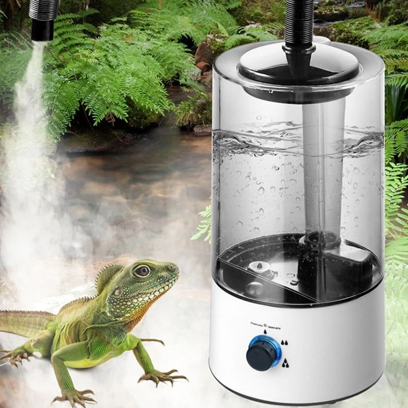 Mejor Compra Humidificadores de vapor para terrario, humidificadores de reptiles, caja de escalada para mascotas, atomizador humidificador de tanque de agua, máquina de niebla para serpiente, tortuga y Lagarto JlwjeB9dGGl