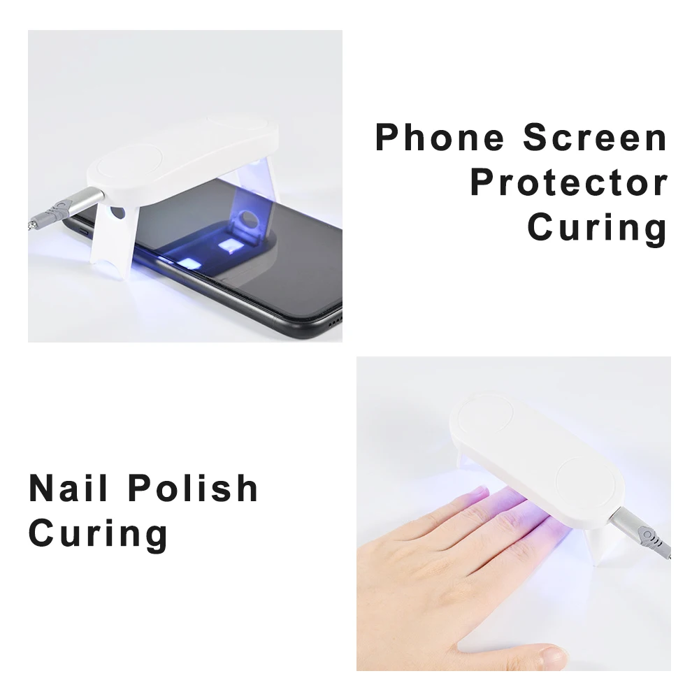 DC5V LED Ultraviolet Curing Lamp Foldable 6W UV GEL Curing Light 3LEDs UV Lights Android Type-C Interface For Nail Art