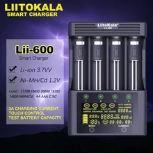 2021 original novo liitokala Lii 600 carregador de bateria para li ion 3.7v nimh 1.2v bateria adequado 18650 26650 21700 26700 aa aaa