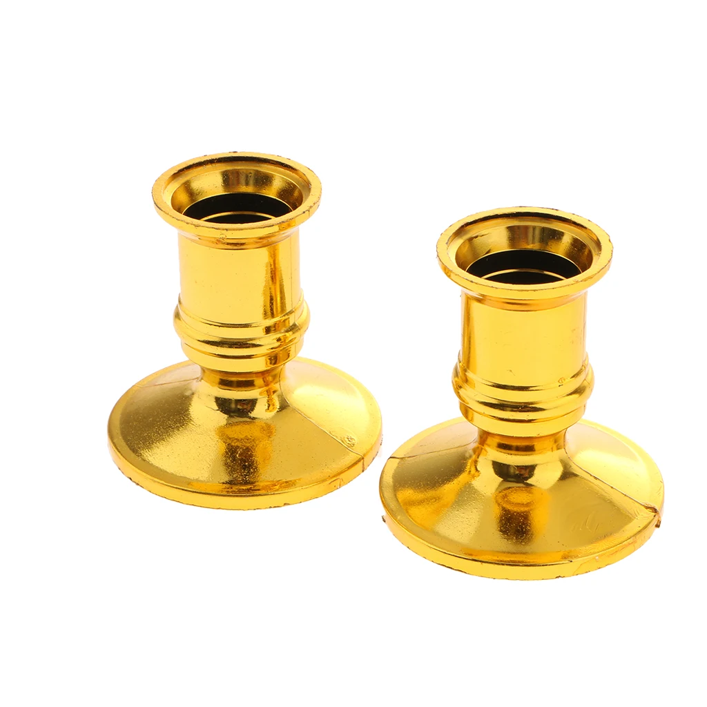 2pcs Silver/Gold Plated Candle Holder Votive Candles Holder For Candles Fake Tapers Christmas Party Decoration For Wedding