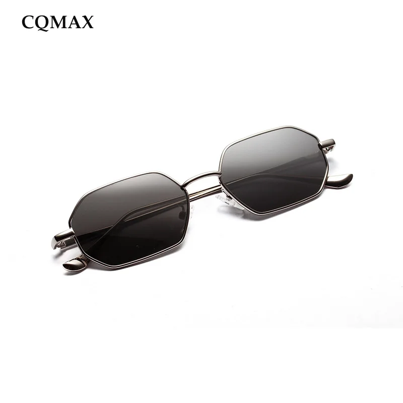 CQMAX маленькие прямоугольные солнцезащитные очки для мужчин металлическая оправа Классическая мода квадратная металлическая рама очки унисекс uv400