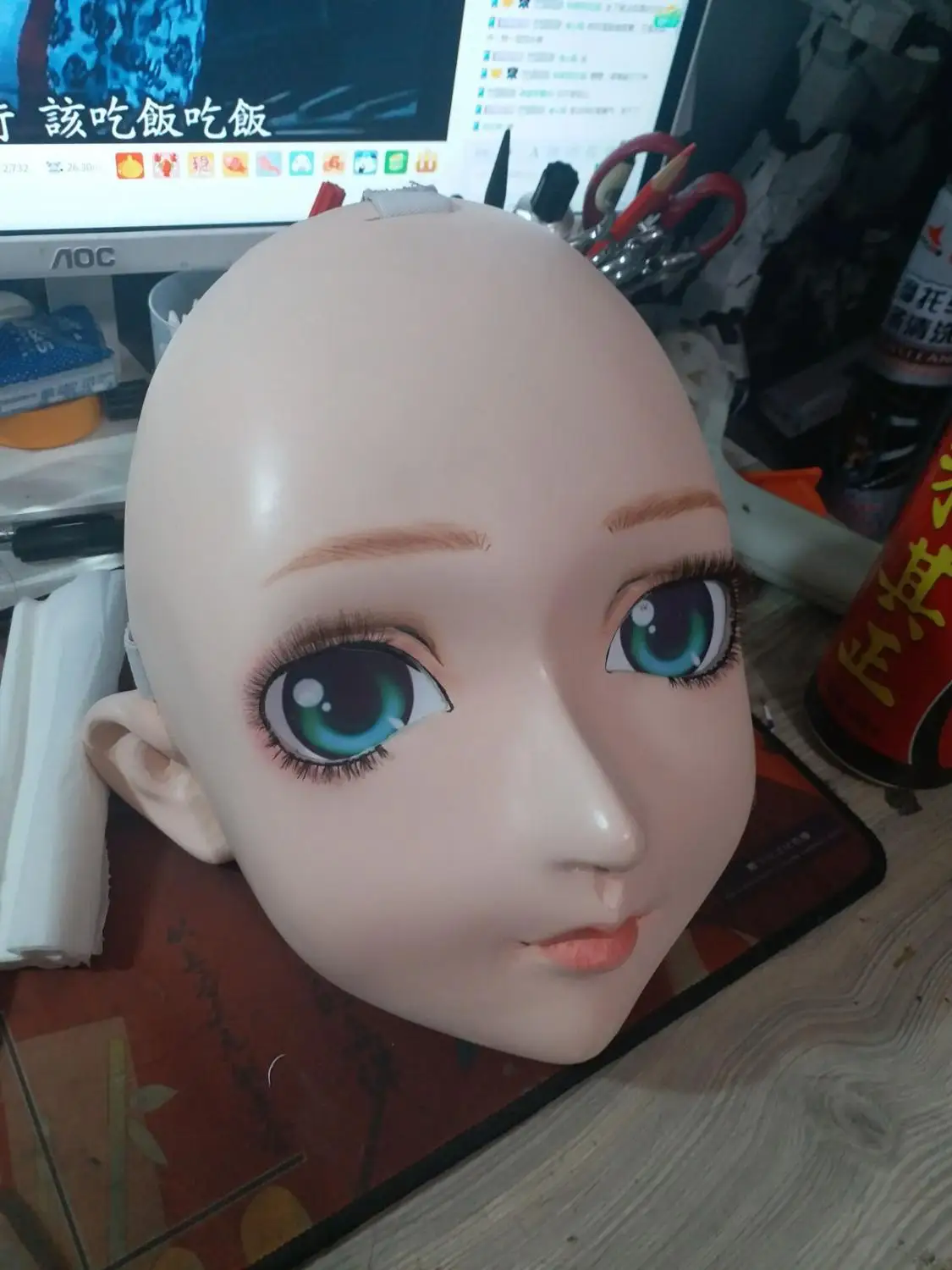 NEW-18) BJD Кигуруми для транссексуалов, Красота макияж Косплэй силиконовая маска Аниме Kigurumi маски резиновые секс куклы