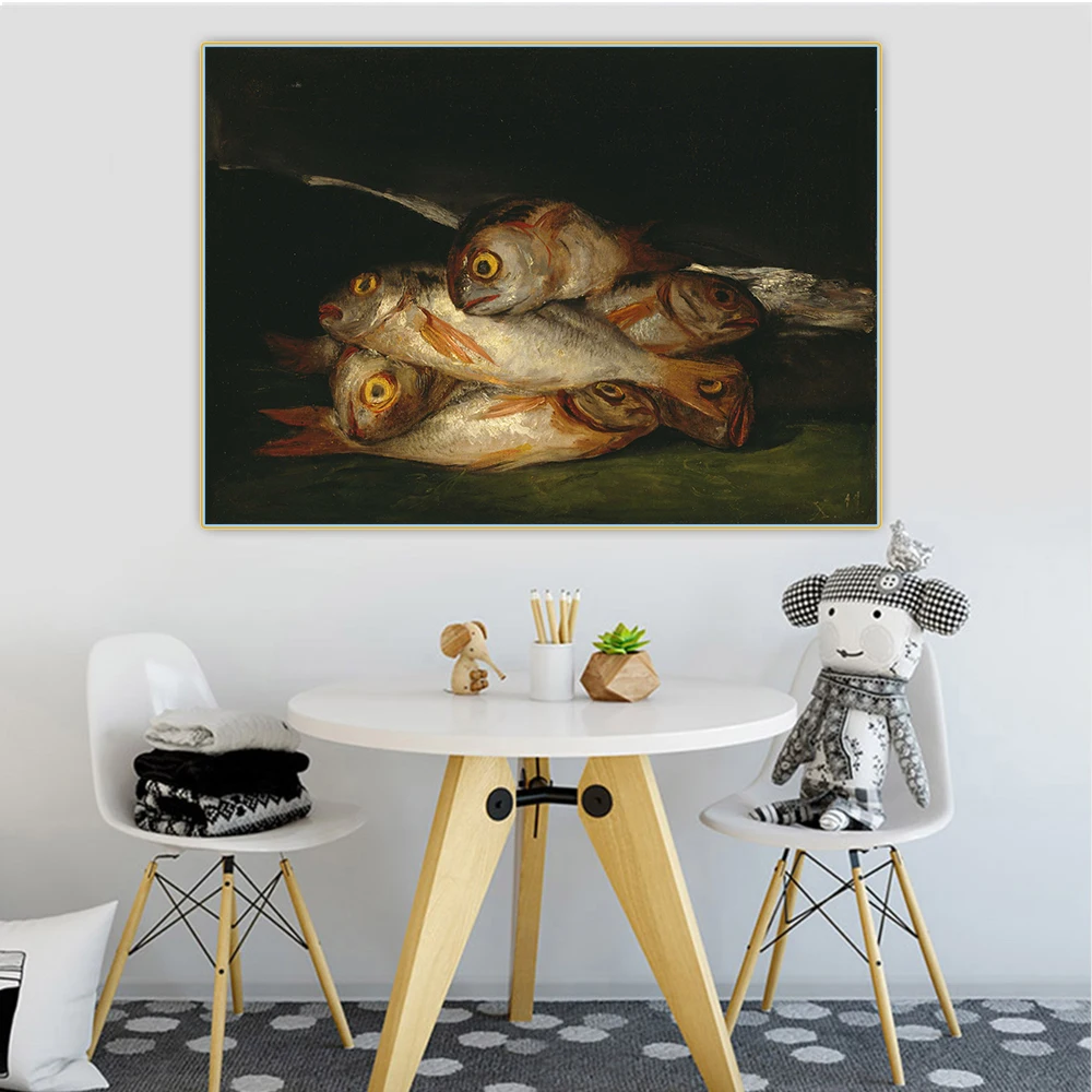 Цитон Франсиско Гойя Still Натюрморт с золотым Bream Canvas холст искусство Масляная