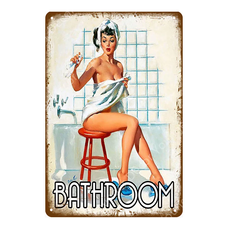 Американская Соблазнительная девушка леди жестяная вывеска Спальня украшение для ванной комнаты паб кафе бар вечерние клуб Винтаж Плакат Металл живопись YI-051 - Цвет: YD3112EI