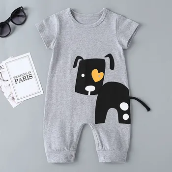 

Baby girl clothes summer Toddler Baby Girls Short Sleeve Cartoon Print Soft Summer One Piece Romper Overalls for children #2