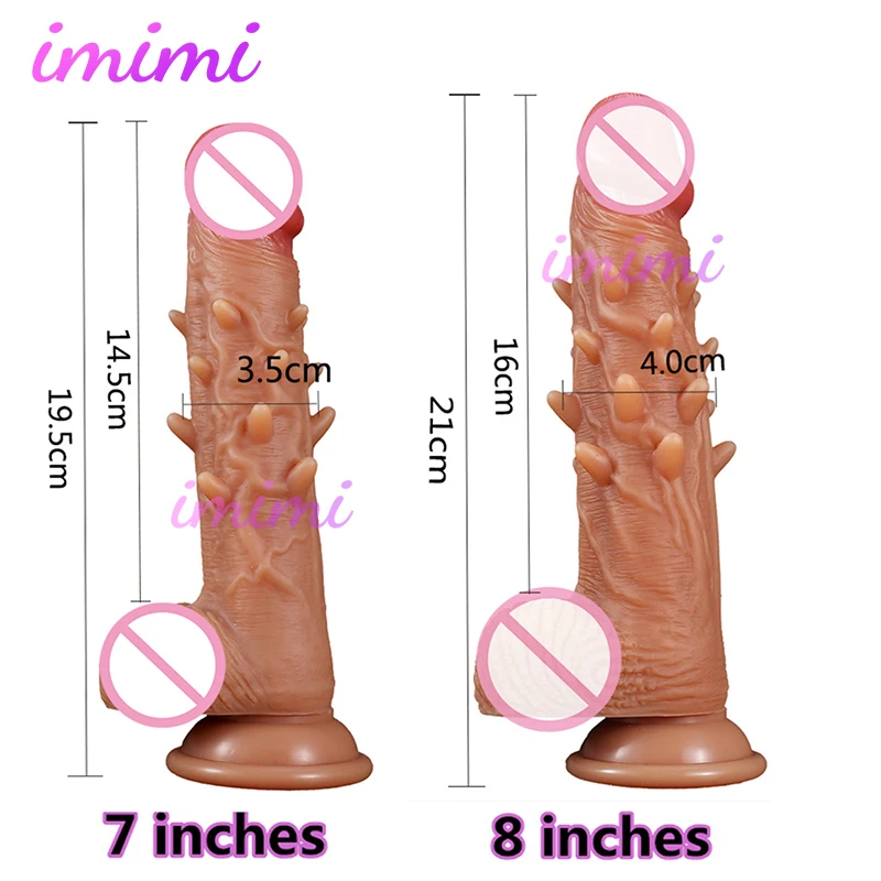 7,8 Inch Soft Barbed Dildos Flesh Realistic Dildo for Women Bending Penis with Suction Cup Adult NO Vibrator Sex Toys Anal Pump