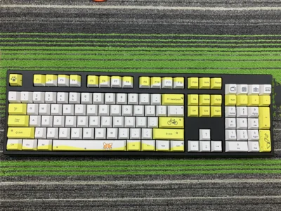 Yellow cat Ностальгическая серия желтая кошка колпачки PBT пятисторонняя сублимационная клавиша персональная механическая клавиатура выделенная оригинальная высота - Цвет: Yellow cat