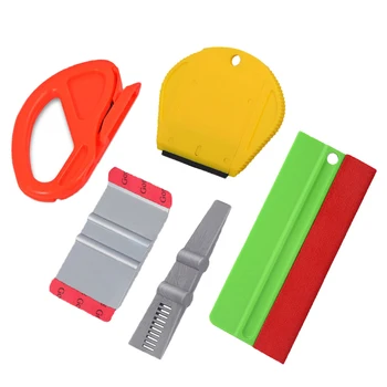 

EHDIS 5 Pcs Vinyl Car Wrap Tools Set Car Window Carbon Foil Film Squeegee Cutter Scraper Glue Remover Auto Styling Accessories