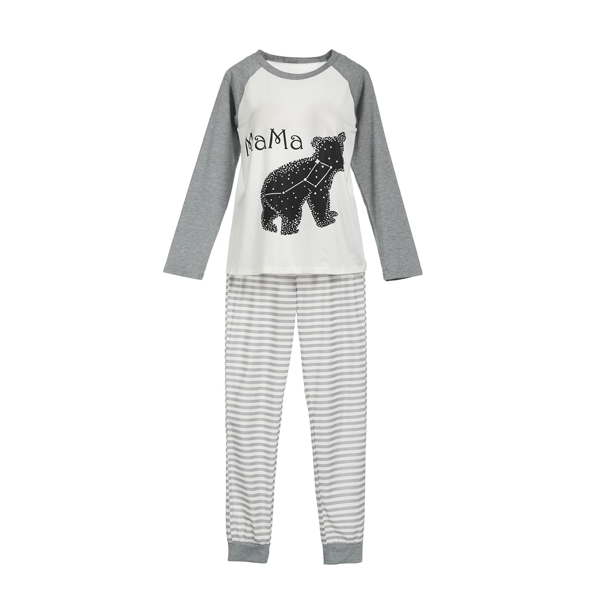 Одинаковые повседневные пижамные комплекты для всей семьи хлопковая одежда для сна для родителей и детей