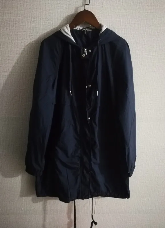 

Al3727 2019 Spring New Style WOMEN'S Dress Casual Hooded Coat Long Sleeve Drawstring Loose-Fit Trench Coat