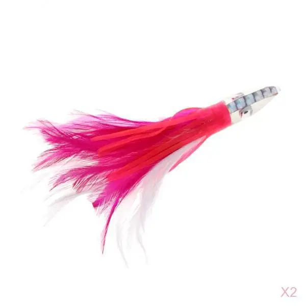 2 X Squid Skirt Octopus Fishing Soft Lure Baits For Tuna Marlin