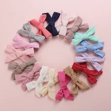 South Korea 18 Monochrome Children Slub Cotton Bow Barrettes Little Princess GIRL'S Cute Fabric Head Barrettes Sub