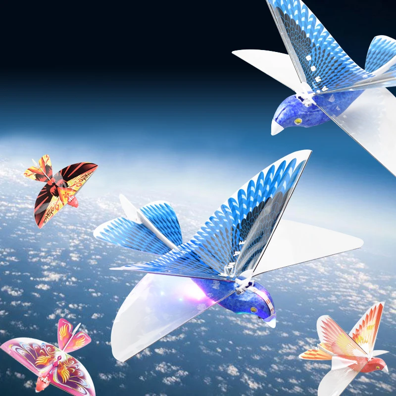 

DIY Electric Aircraft Luban Flying Bird Glider Hand Throwing Plane 360° Circling Flight Flutter Wing Bird Simulation kids Toys
