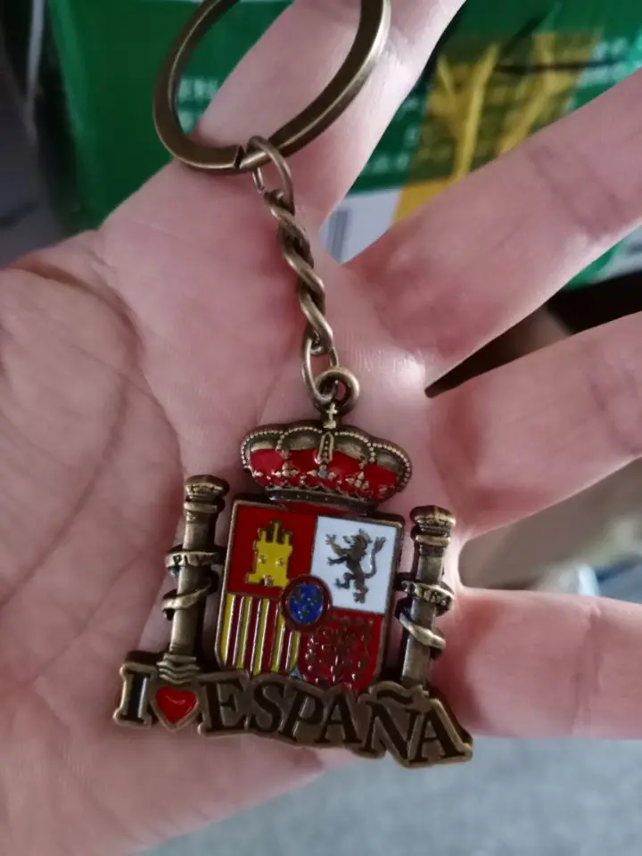 Vicney новейший испанский брелок с эмблемой синий цвет ESPANA винтажный стильный для