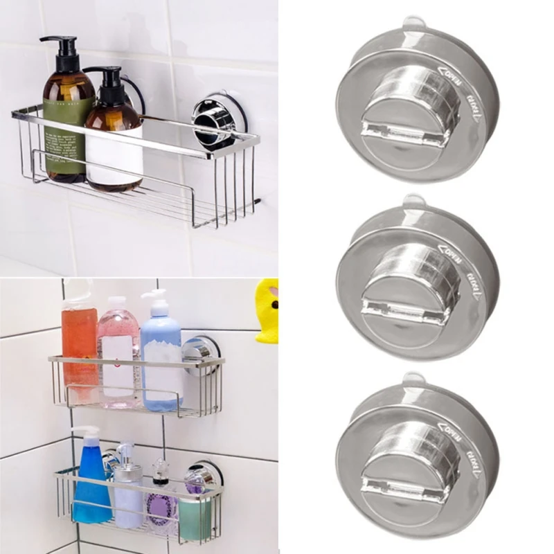 1Pcs Silver Strong Suction Cup Kitchen Bathroom No Accessories Bathroom Decor Trace Sucker Sucker Classic Plated Tool Home