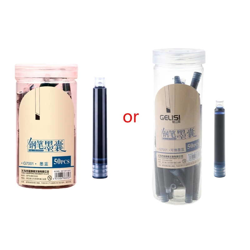 

50x Fountain Pen Ink Cartridges Sac Refill Calligraphy Writing Stationery School