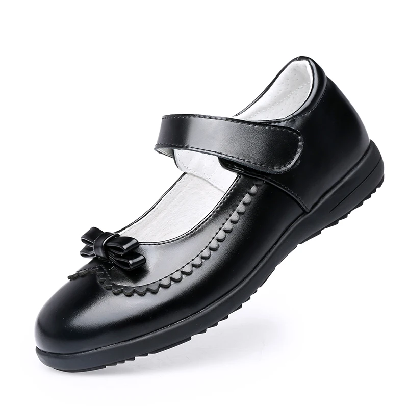 JABASIC Girls School Uniform Shoes Wedge Dress Shoes Black 