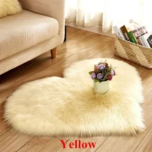 Мягкий художественный коврик из овчины в форме сердца, покрытие для стула, коврик для спальни, искусственный шерстяной ковер с длинным ворсом, шерстяное сиденье, теплые меховые коврики