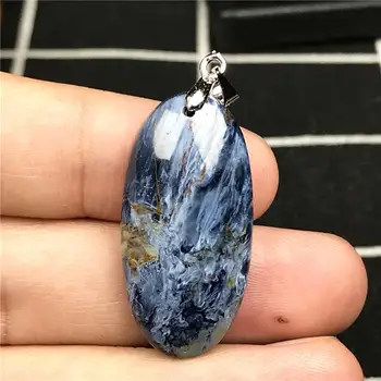 

Top Natural Blue Pietersite Pendant Jewelry For Woman Man Crystal 31x16x7mm Oval Beads Namibia Strong Fire Energy Stone AAAAA
