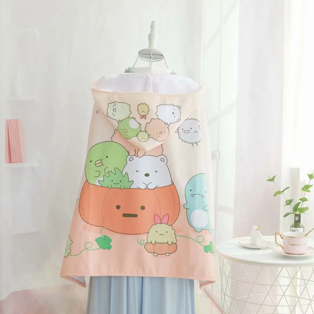 Мультфильм Sanrio, Hello Kitty с рисунками из мультфильма «My Melody Cinnamoroll PomPurin маленький Две звезды детское махровое полотенце халат пляжный халат Одеяло