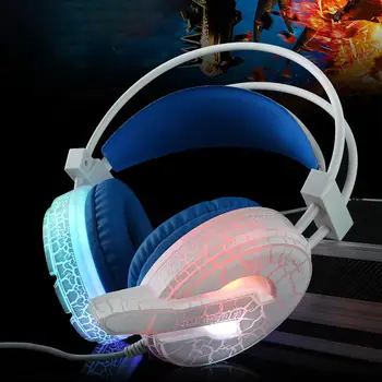 

PC Laptop Phone Headphone Game Headset Earphone with Microphone Volume Control with Colorful LED Breathing Light