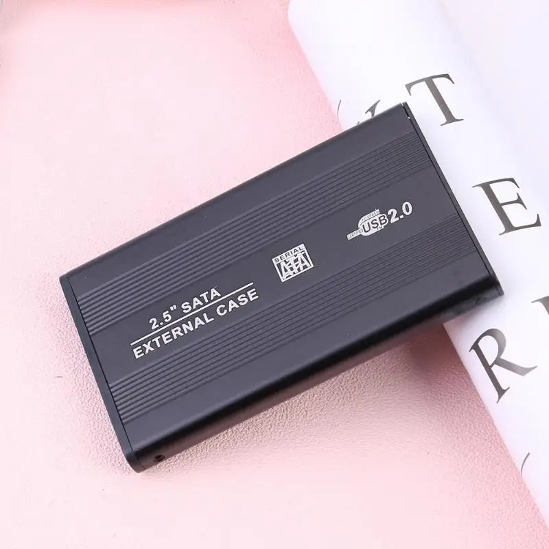 2,5 дюймовый чехол для жесткого диска из алюминиевого сплава SATA USB2.0 футляр для внешнего жесткого диска