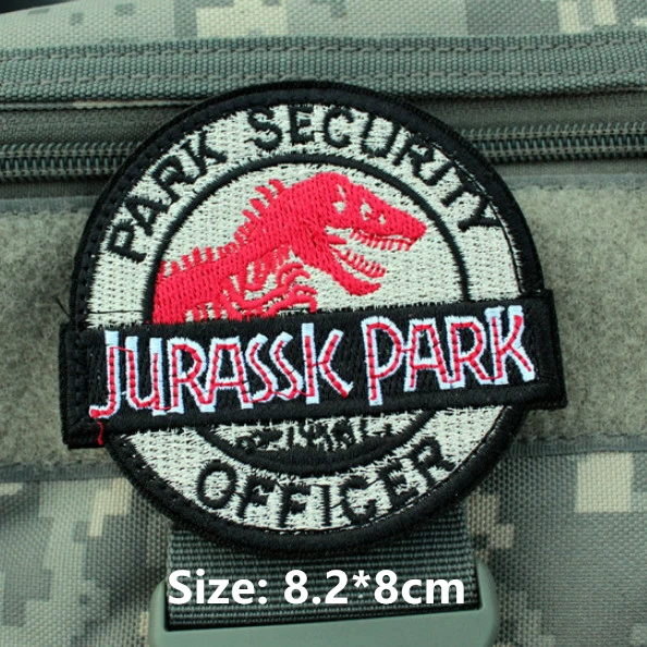 Jurassic Park Iron Su Toppe - 1 Pacchetto Ricamato A Strisce Di