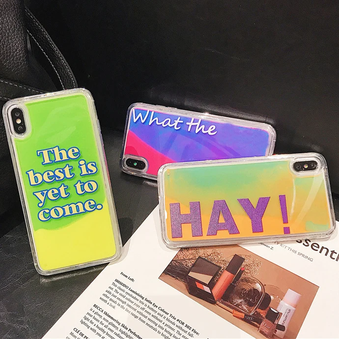 

Neon Glow Sweet Sand Dynamic Cascading Glitter Case for iPhone XS Max XR X 8 7 6 6S Plus