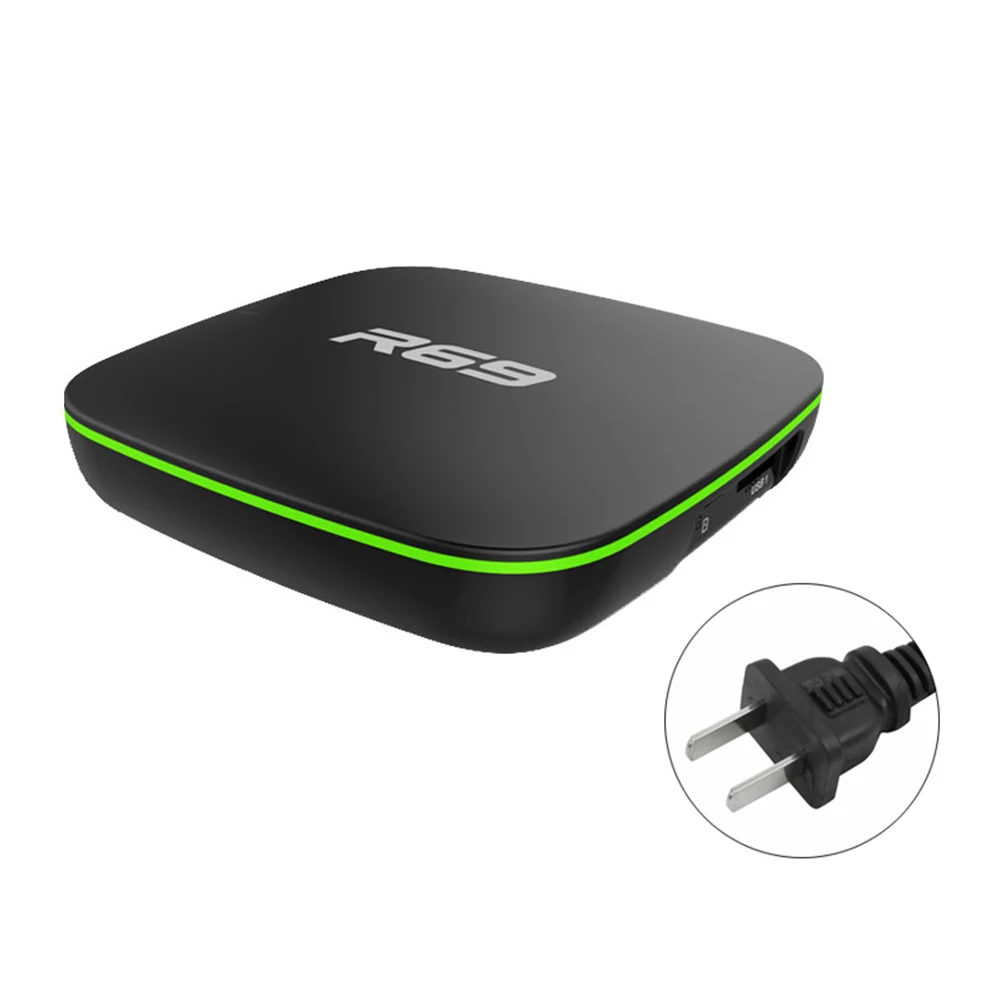 R69 2,4 ГГц WiFi Android ТВ приставка Android 7,1 Смарт ТВ приставка 2 Гб 16 Гб Amlogic S905W четырехъядерный ТВ приставка 1 ГБ 8 ГБ