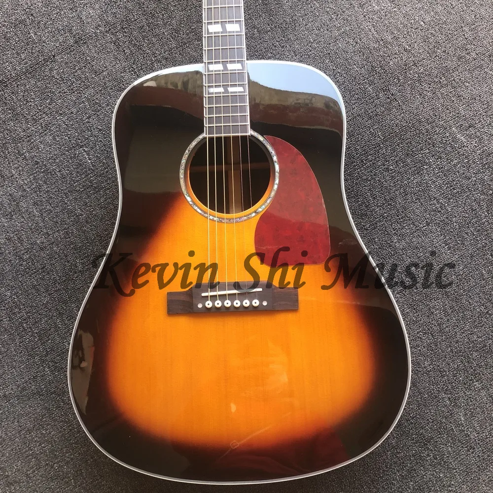 KSG 4" ручная работа G45 Акустическая гитара винтажная sunburst Акустическая Электрогитара Акустические две алмазные инкрустации