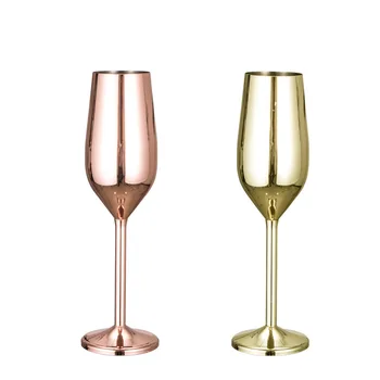 

200ml stainless steel champagne glass goblet fall-resistant European bubble glass wedding red wine glass sweet home glass
