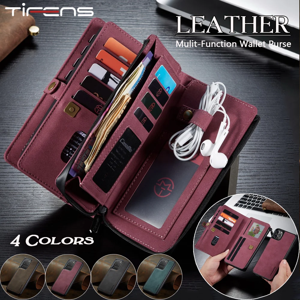 Luxury Zipper Wallet Leather Case For iPhone 2