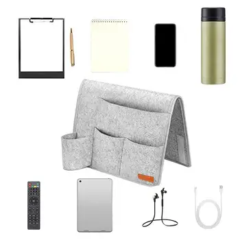 

Bed Storage Pockets Bedside Caddy Felt Bed Storage Organizer Bag With Small Pockets Tablet Magazine Cellphone Storage Bag