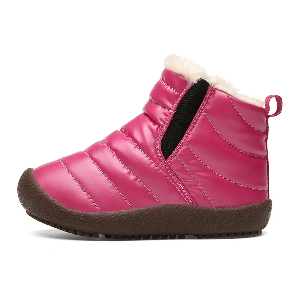 Женские теплые зимние ботинки на меху с плюшевой стелькой; зимние короткие ботильоны на плоской подошве с круглым носком; водонепроницаемая обувь; теплые походные ботинки