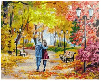 

lover diamond art painting autumn scenery mosaic embroidery moon picture puzzle stones stickers home decor needlework craft diy