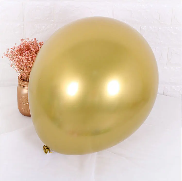 18inch Golden 25 шт./лот, 18 дюймов, металлические хромированные латексные гелиевые шары, новинка года, украшения для детского дня рождения, свадьбы - Цвет: 18inch Golden