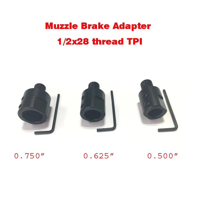 1/228 1/2"x28 Barrel End Threaded Adapter For 1/2" 5/8" 3/4" Diameter