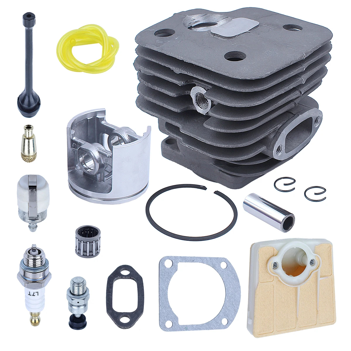 52mm Cylinder Piston Kit For Husqvarna 61 268 272 272XP Chainsaw BIGBORE Replace 503758172 w Air Fuel Filter Line бензопила