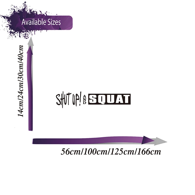 Shut Up And Squat  Quote Wall Sticker Gym Workout Shut Up And Squat bootcamp functional training Exercise Quote Wall Decal  (1)