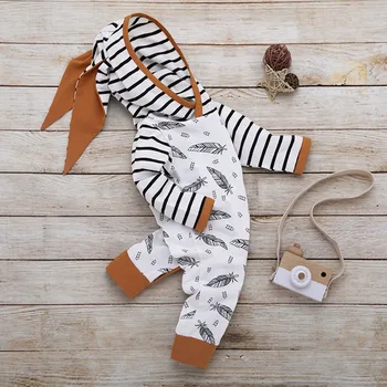 

Autumn Newborn baby Cotton rompers lovely Rabbit ears baby boy girls Long sleeve baby costume Jumpsuits Bebes Infant Clothes