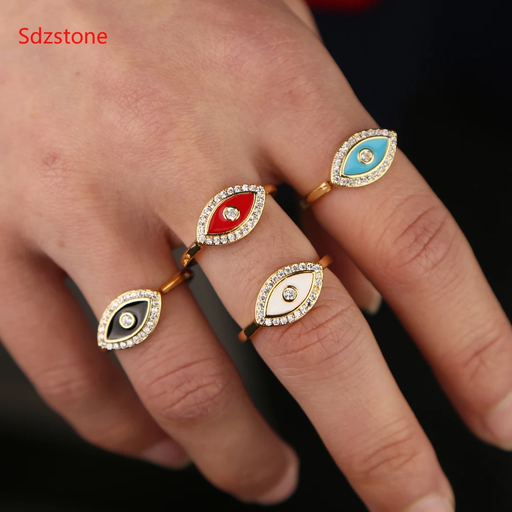 Модные женские туфли в стиле панк кольцо Анель Anillos белая, красная, синяя глазурь, Турецкий Дурной глаз кольца ювелирные изделия Bff "Лучшие друзья" модный дизайнер