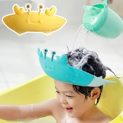 Cartoon Baby Shampoo Hat Crab Shape Wash Hair Adjustable Shower Cap PP Bath Ear Protection Safe Hat Baby Children Shampoo Cap