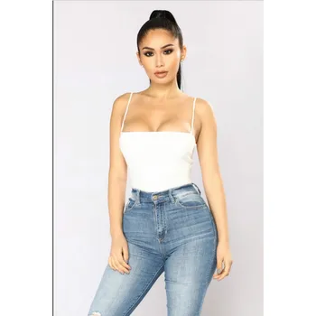 

2020 Summer Sexy Women Solid Sleeveless Sling Bodycon Tops Ladies Casual Backless Shirt Women Hot Sale Romper