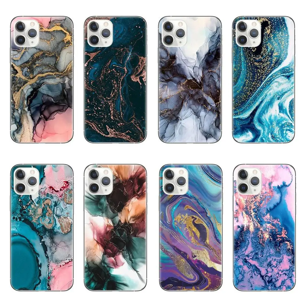 Popular Marble Phone Case For iPhone 7 8 Plus SE2020 Xr X Xs Max Luxury Clear Soft TPU 11 Pro Cover Back | Мобильные телефоны и