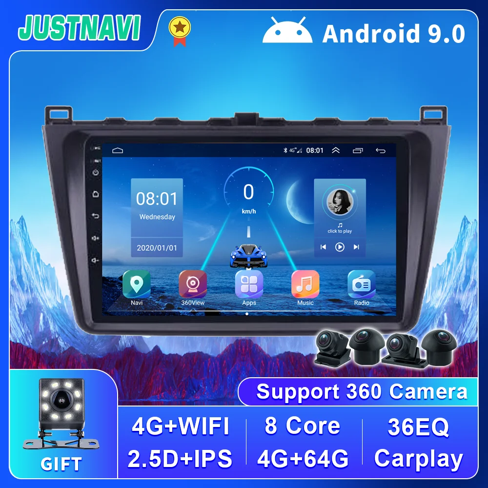 Car Audio for Mazda 6 Rui Wing Radio 2008-2014 Multimedia Stereo DVD Player 1 2 Din Auto GPS Navigation Android 9.0 Carplay | Автомобили и
