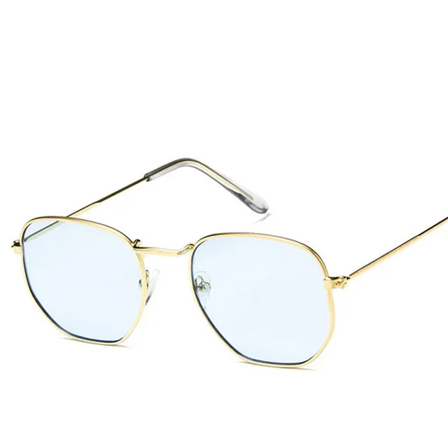 LeonLion 2021 Metal Classic Vintage Women Sunglasses Luxury Brand Design Glasses Female Driving Eyewear Oculos De Sol Masculino GoldOceanBlue