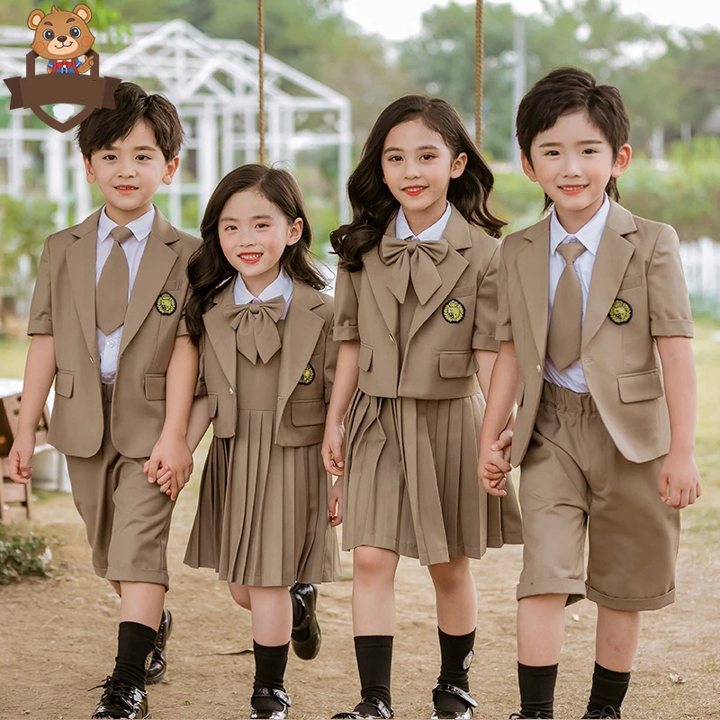 Children School Uniform Shirts Coat Dress Shorts Collar Suit Kids Baby Girl Boy Korean Cotton Teenager Japanese Clothes Outfit |