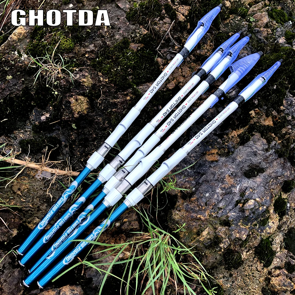Телескопическая рыболовная удочка GHOTDA из высокоуглеродистого материала для